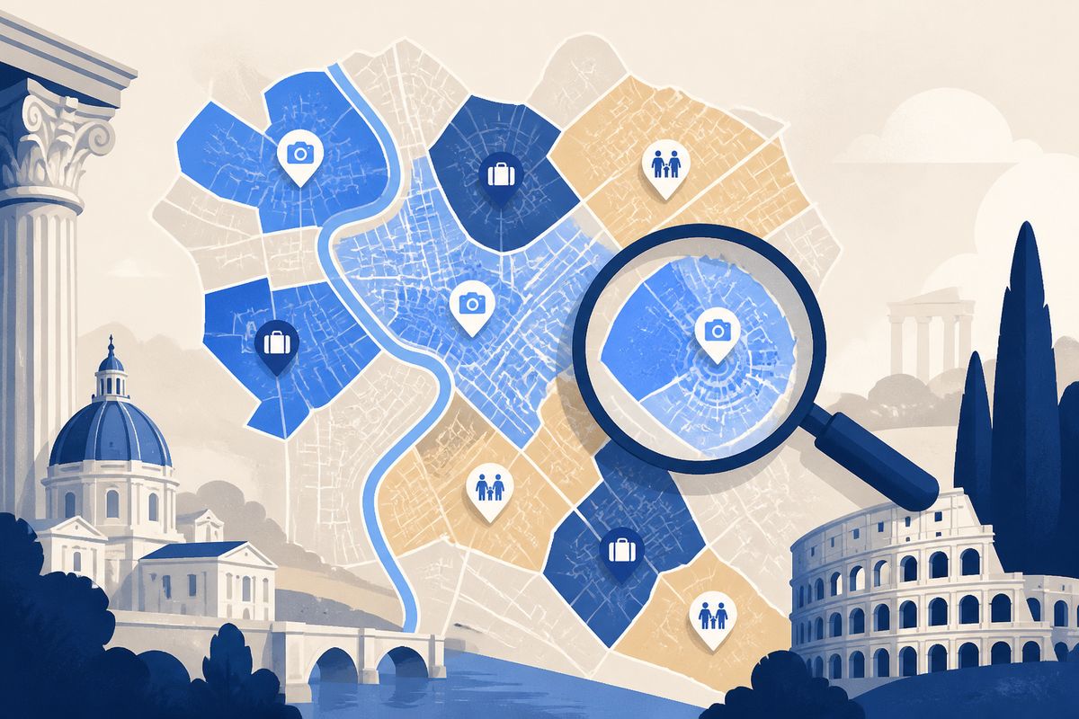 affitti brevi Roma zone migliori - illustrazione LovedHomes, property management a Roma