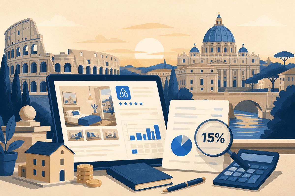 commissioni Airbnb 2026 Roma - illustrazione LovedHomes, property management a Roma