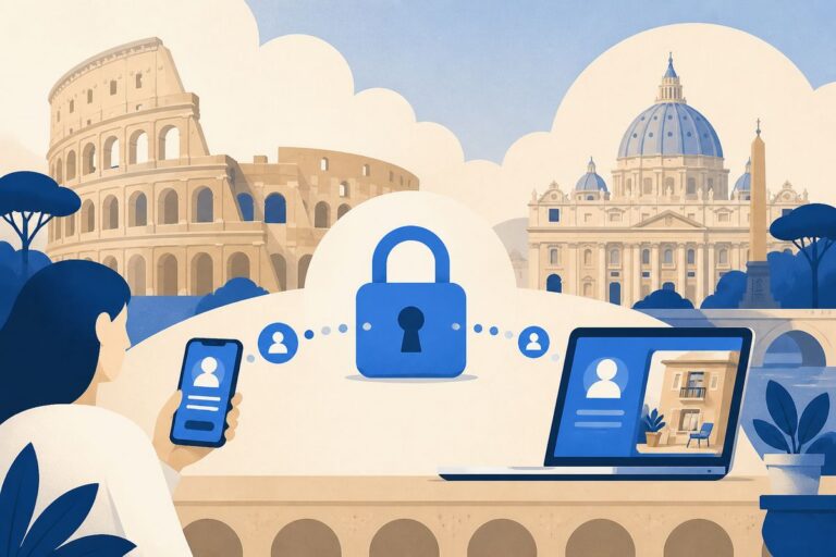 GDPR affitti brevi Roma - illustrazione LovedHomes, property management a Roma