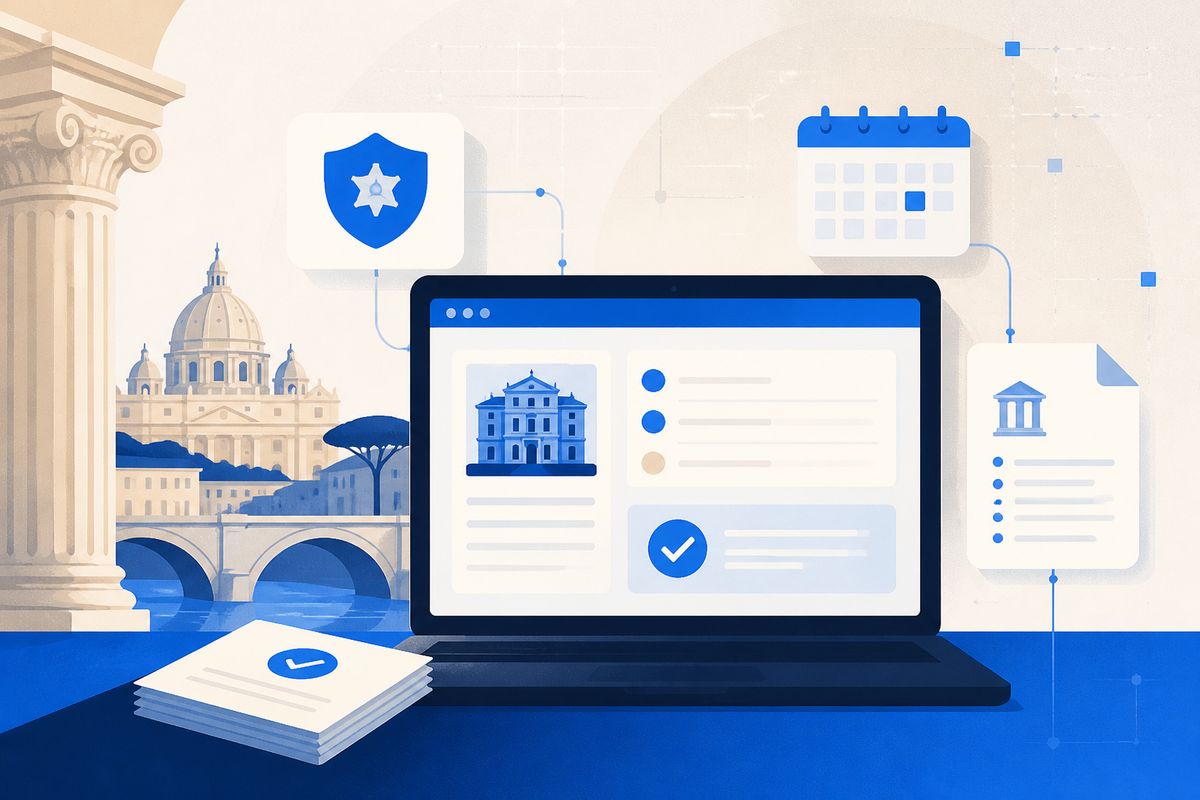 Portale Alloggiati Web - illustrazione LovedHomes, property management a Roma