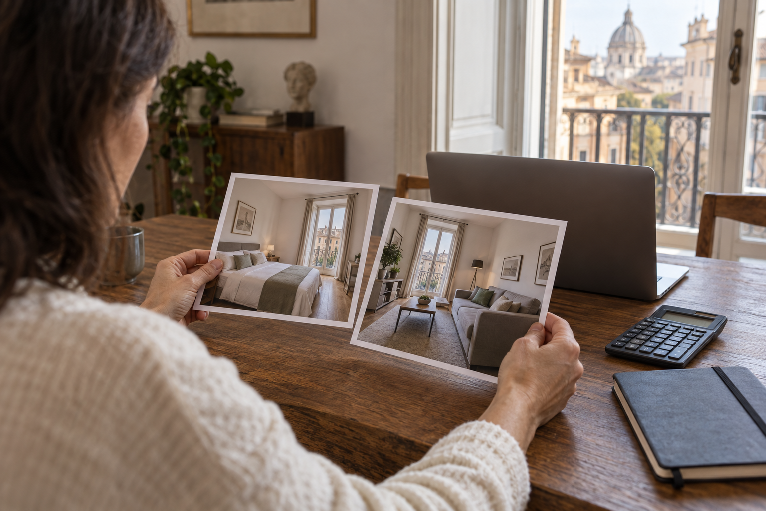 Confronto tra fotografie di appartamenti simili per analizzare il posizionamento di un affitto breve