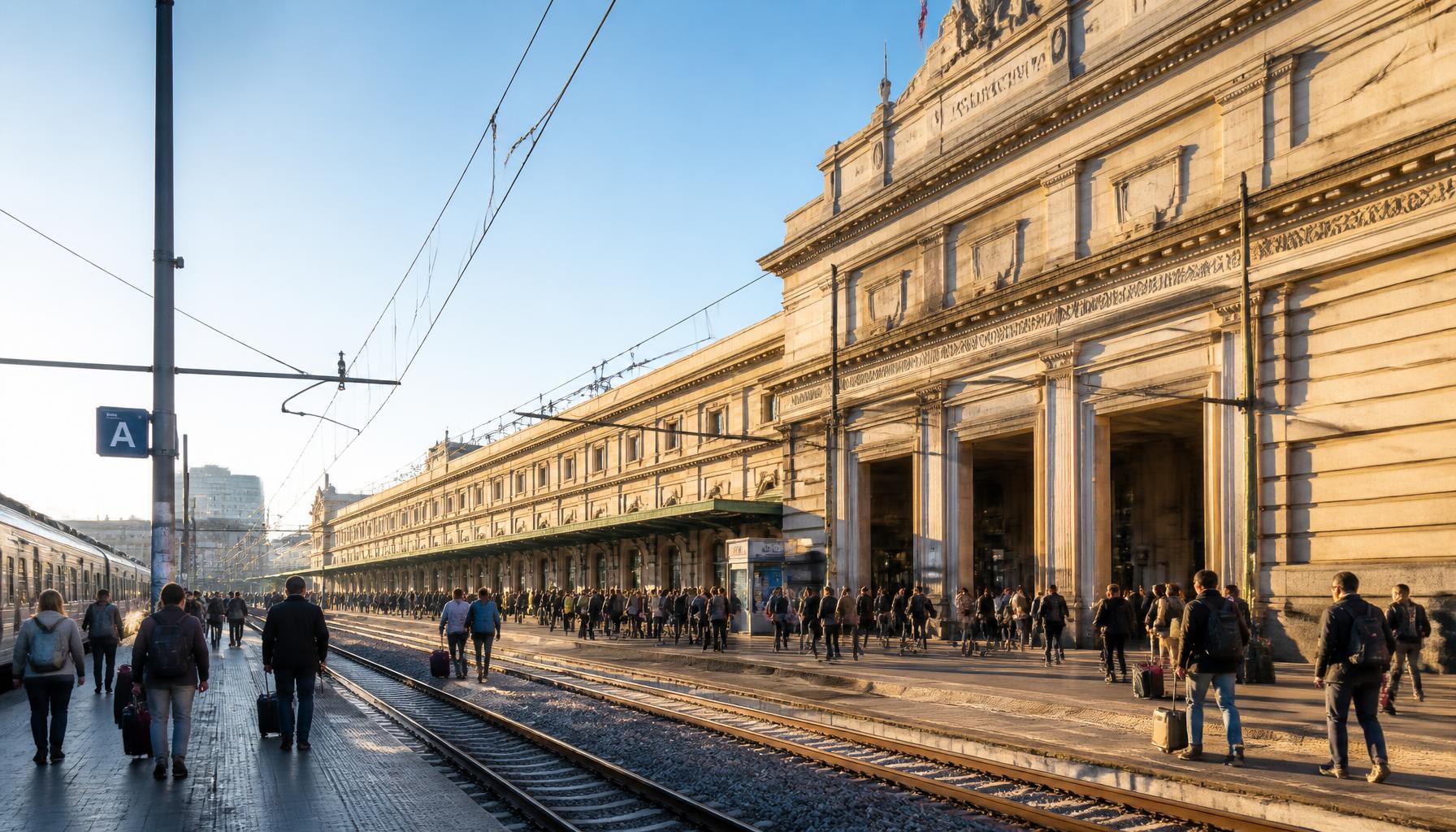 Deposito bagagli a Roma Termini: viaggiatori con valigie davanti alla Stazione Centrale